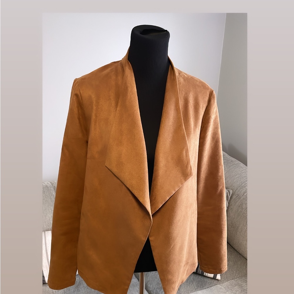 Suede light weight throw on jacket